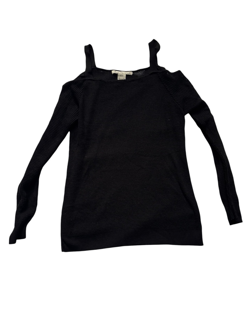 American Rag Black Off-the-Shoulder Knit Sweater